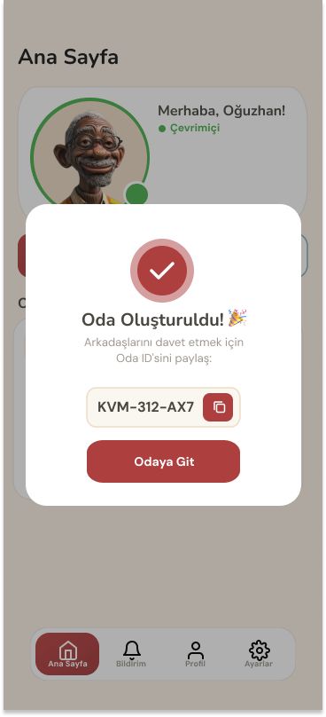 Oda Oluşturuldu